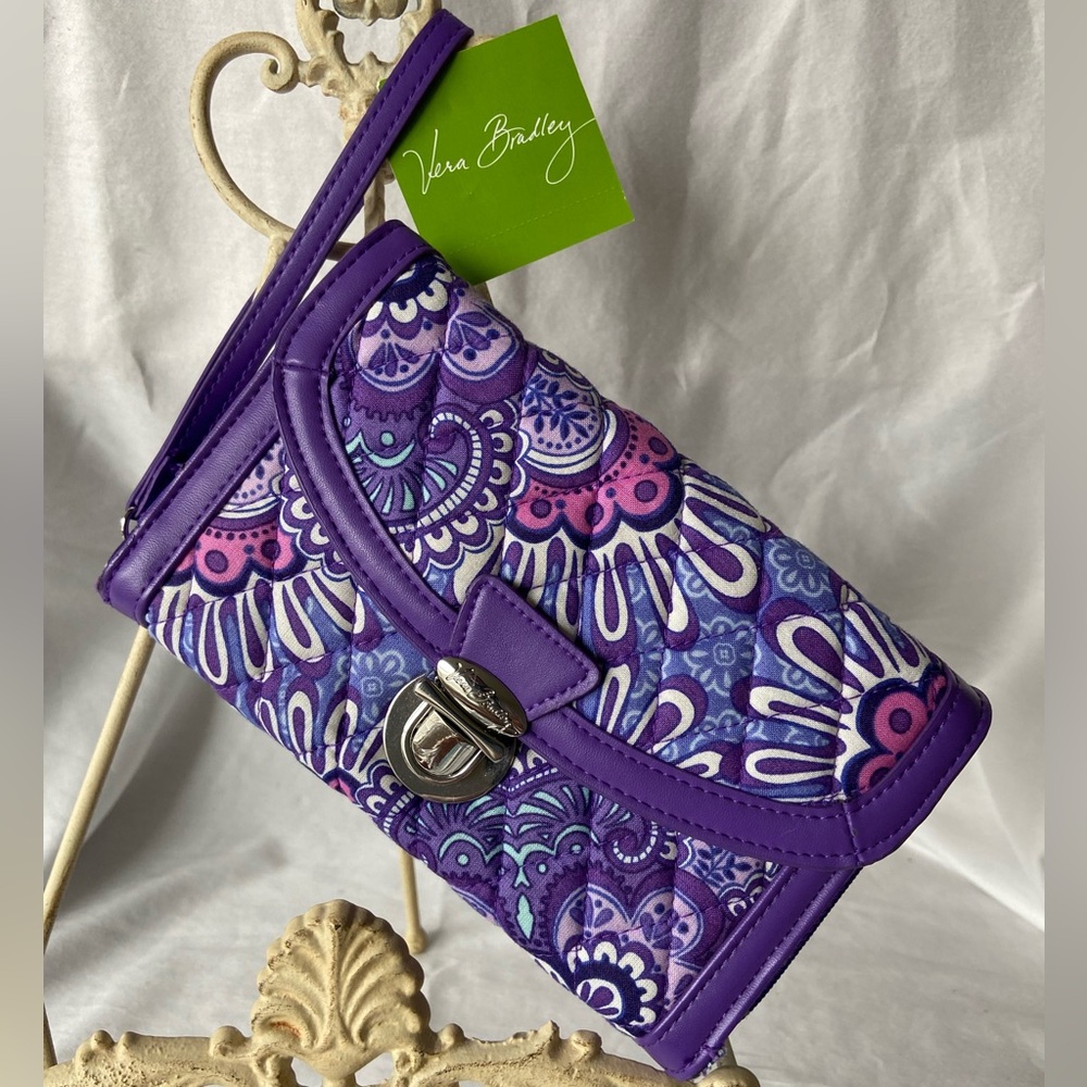Vera Bradley Purple Women's Wallet/Wristlet Bag. New